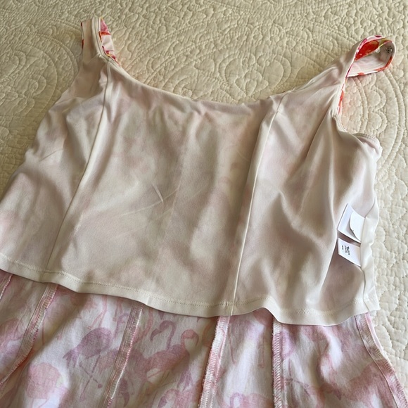 Pappagallo Cotton Flamingo Print Dress Sleeveless Womens 12  Pink Party Sundress - Picture 15 of 17
